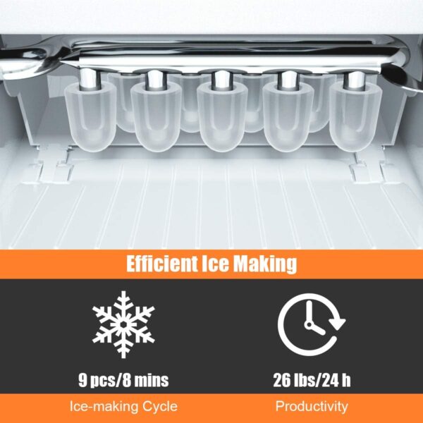 display of how the water get frozen in KeeGone countertop ice maker