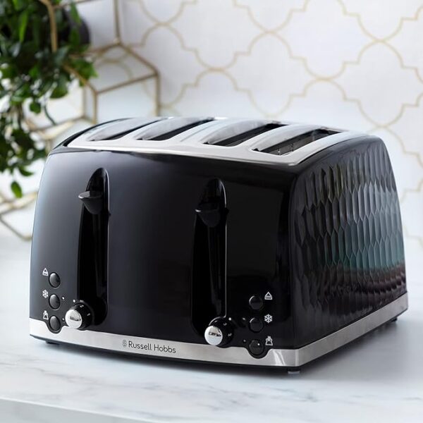 4 slice toaster with level and mode control buttons