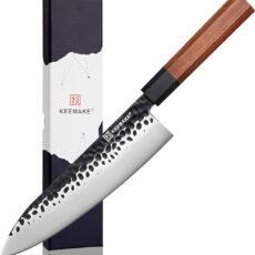 A japanese sharp knife with a packaging