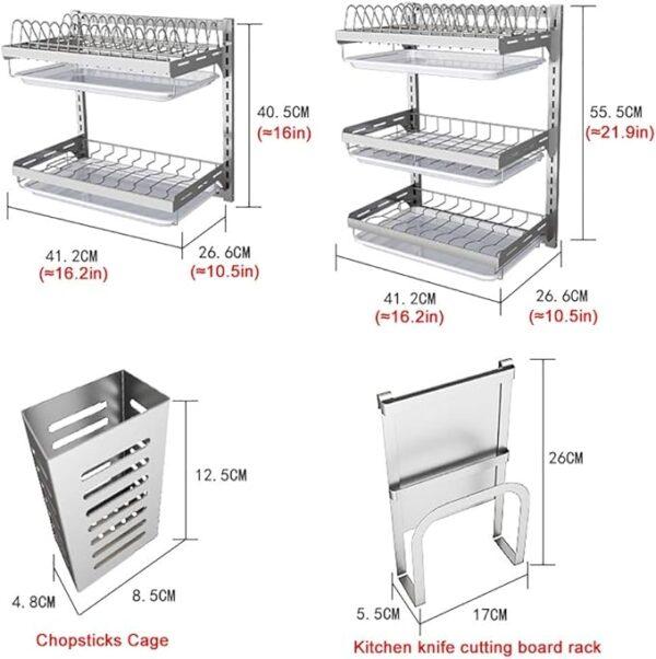 Dimensions of the dish dryin rack to help in size measurements