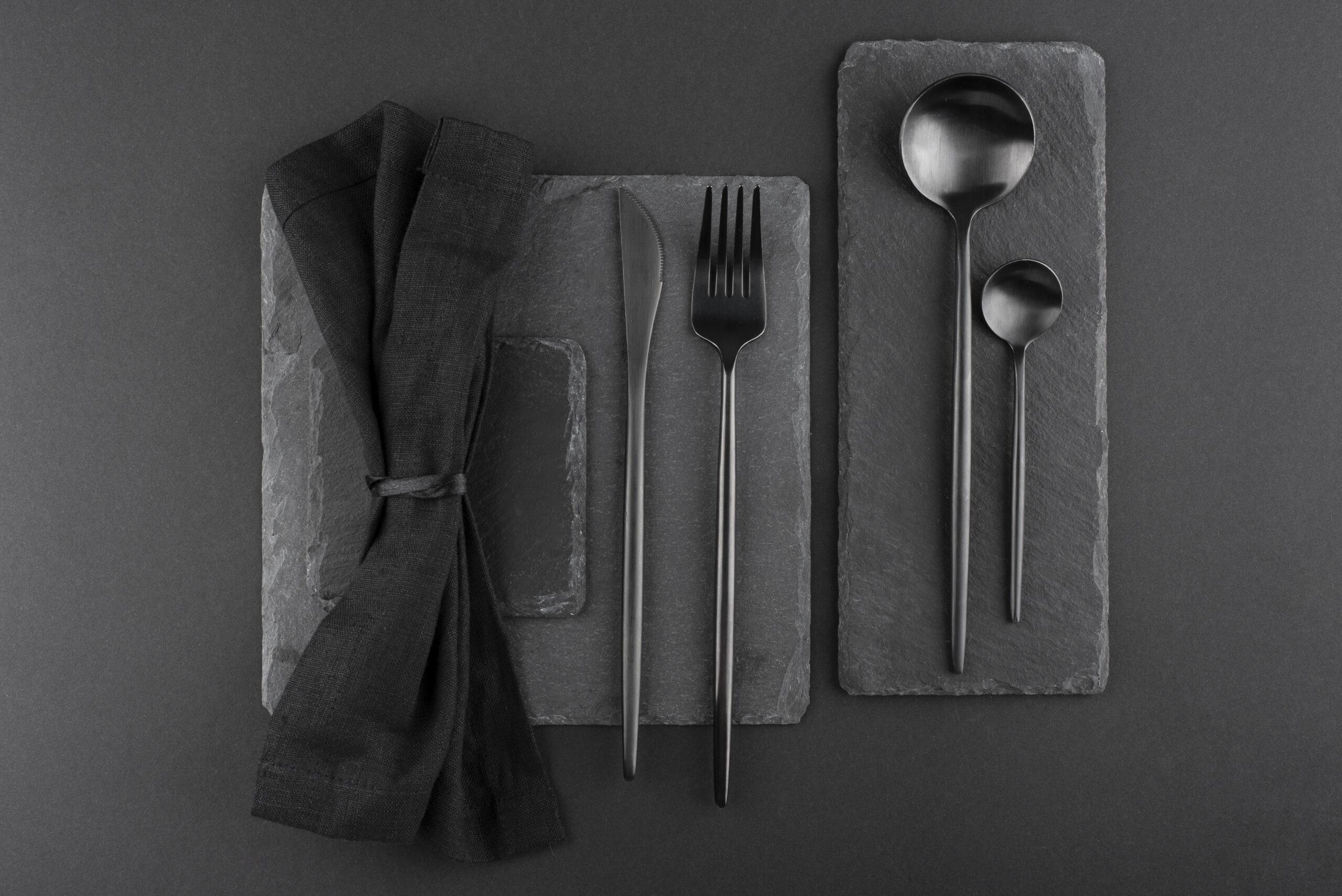 Black Cutlery Set