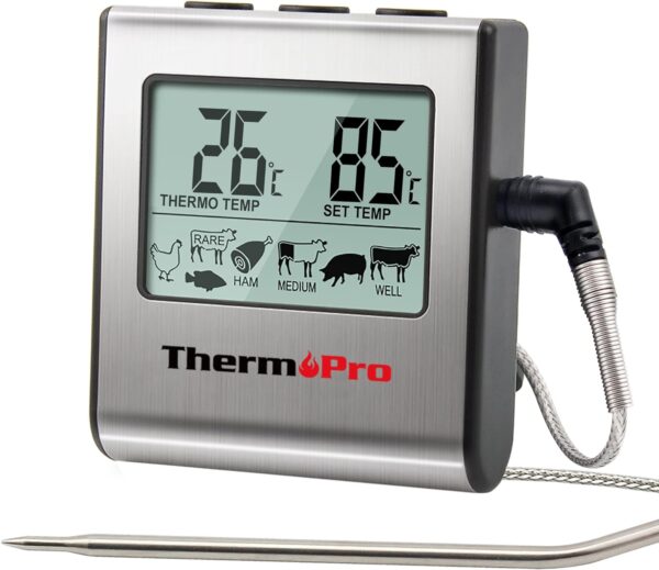 silver digital meat thermometer