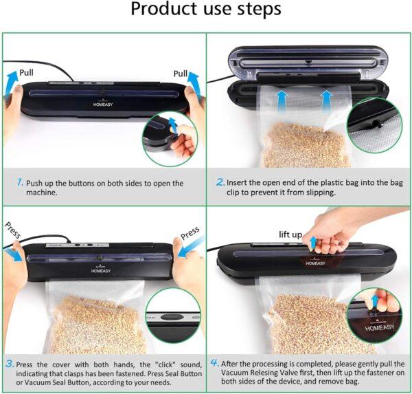 Black Vacuum Sealer Machine - Homesay brand